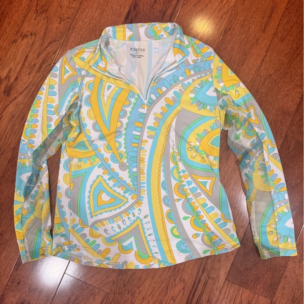 Pinehurst Golf Course Colorful Patterned Quarter Zip